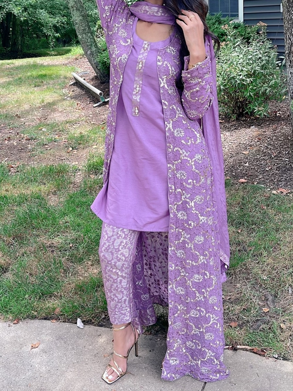 Lavender Embroidered Women’s Salwar Kameez Set